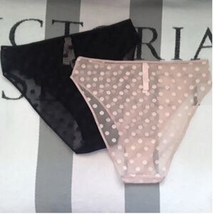 Vintage Victoria’s Secret Polka Dot and Black Panty Set
